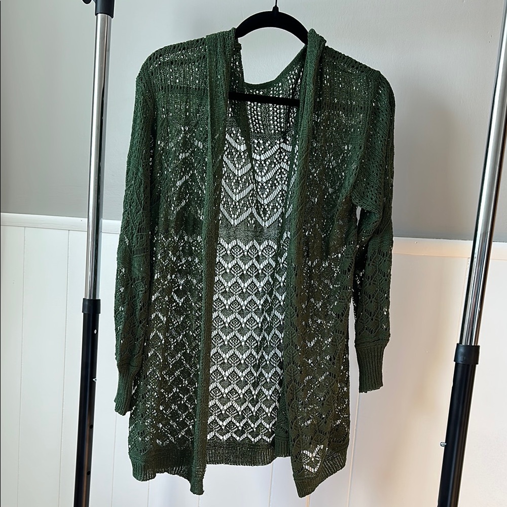 Lightweight Green Lace Cardigan